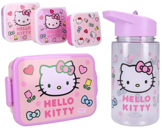 Hello Kitty schoolset: rugzak + lunchbox + drinkfles + snackboxen van Hello Kitty — afbeelding 2