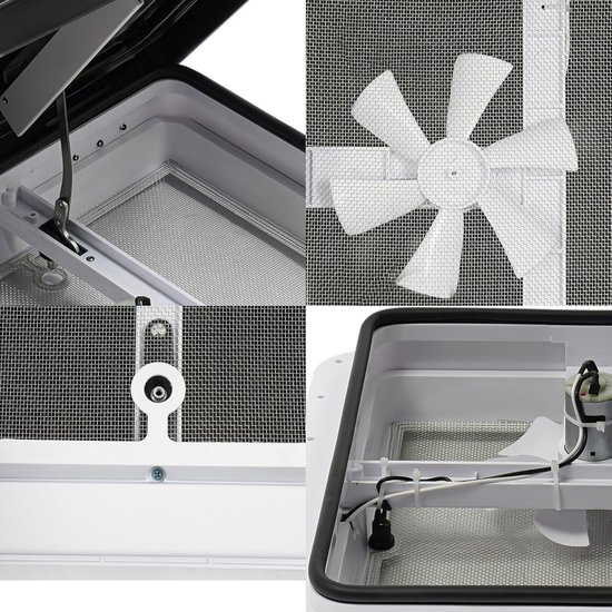 Universele Caravan Raam 42x42cm Uitzetvenster Camper Dakluik Dakkap Dakraam Voor Bestelwagen van Merkloos — afbeelding 3