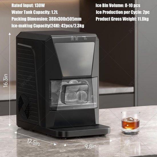 Ijsblokjesmachine - IJsmaker Bolvormig - Dranken Koelen - Kristalheldere Bollen - 5 cm - Zilver — afbeelding 2