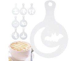 Latte Art Sjablonen - Bakvormen Decoratie - Creatief Bakken - Herbruikbaar PP Materiaal - 8 Stuks - Multicolor
