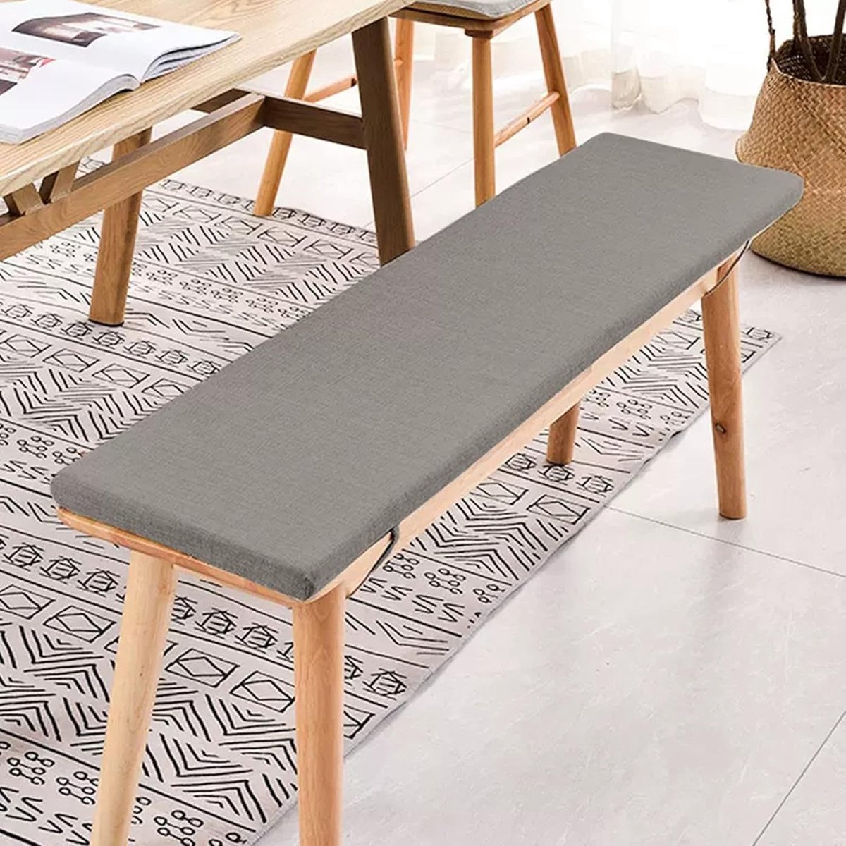 Bankkussen Antislip - Zitkussen Stoelkussen - Comfortabel Zitten - Met Strikbanden Wasbaar