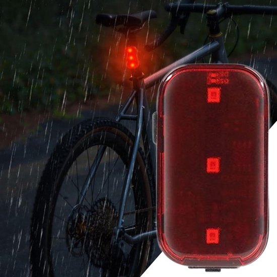 Fietsachterlicht - Veiligheidslamp Rugzak - Nachtelijke ritten - Intelligente remsensor - 5.1 x 2.75 cm - Zwart — afbeelding 3