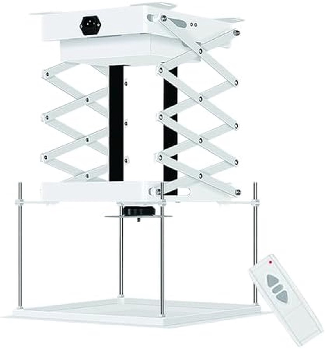 Gemotoriseerde Projectorlift - Projectorbeugel Afstandsbediend - Stille Installatie - Verborgen Montage - 30x30 cm of 33x33 cm - Wit