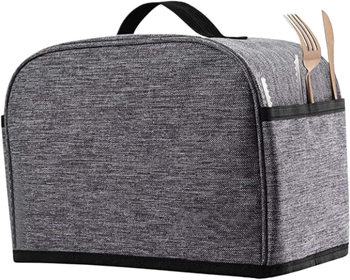 Toasterhoes - Apparaathoes - Keuken Beschermen - Met Vakken - 28x16x20cm - Grijs