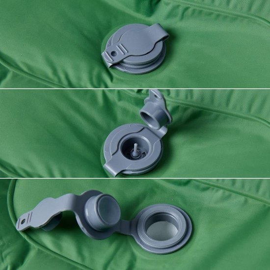 Zelfopblazend Campingmatras - Kampeermat Slaapmat - Outdoor slapen - Geïntegreerde voetpomp - 105 cm dik - Groen — afbeelding 4