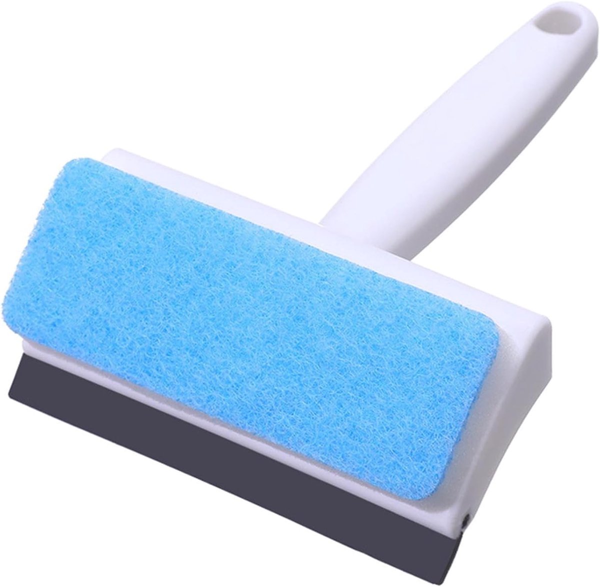 Raamtrekker Schrobber - Raamreiniger Spons - Ramen Schoonmaken - Dubbele Reiniging - 18 cm - Grijs