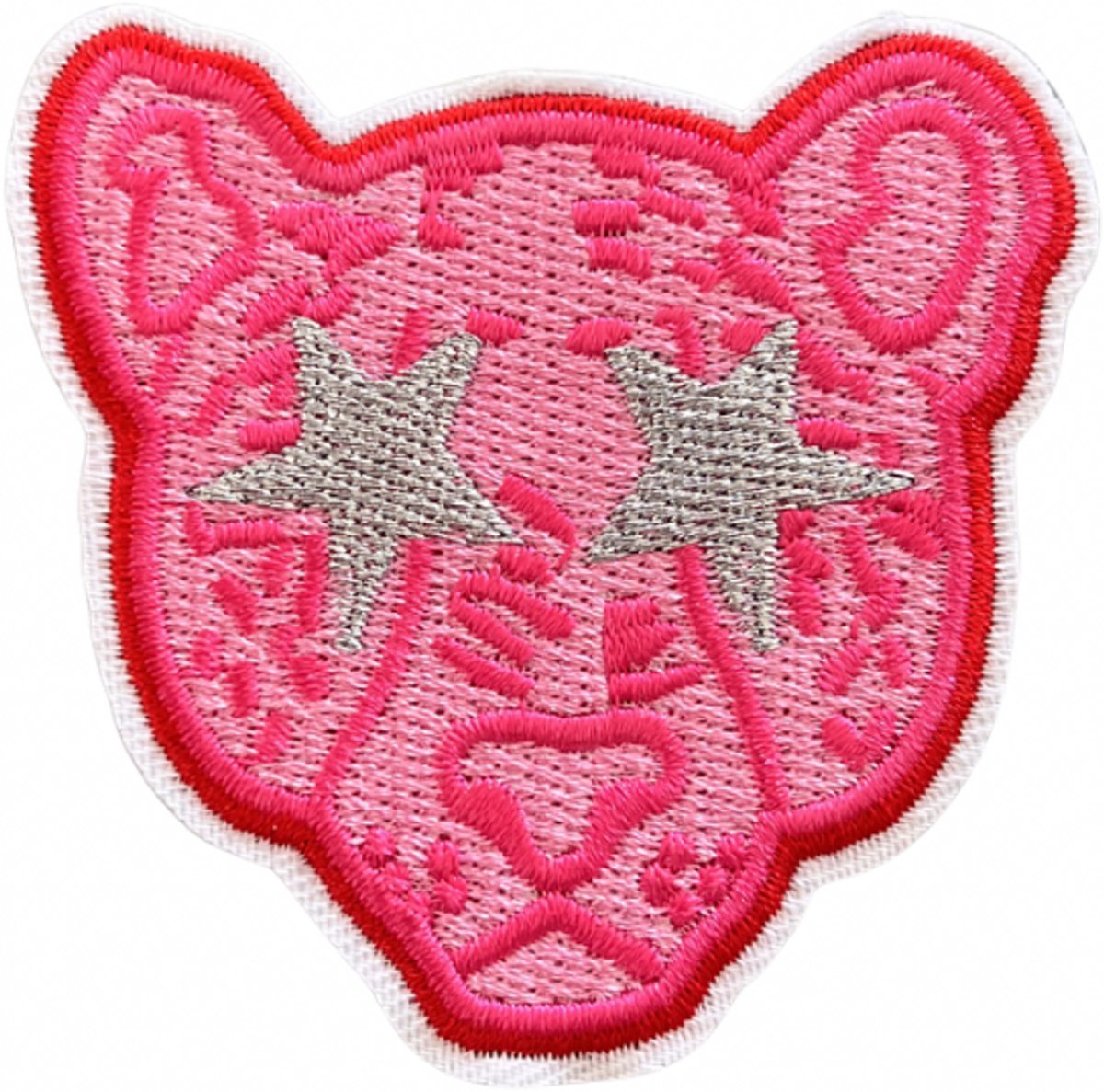 Roze luipaard Strijk Embleem - Opstrijkbare geborduurde patches - Kleding Patchs - Versiering Voor Kleding - Iron On - Doe-het-zelf-accessoires - Naai op geborduurde applicatie