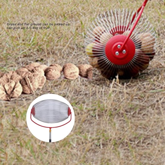 Fruit Plukker - Notenverzamelaar - Efficiënt Oogsten - Roestvrij Staal - Groot 34x20cm van Merkloos	 — afbeelding 3