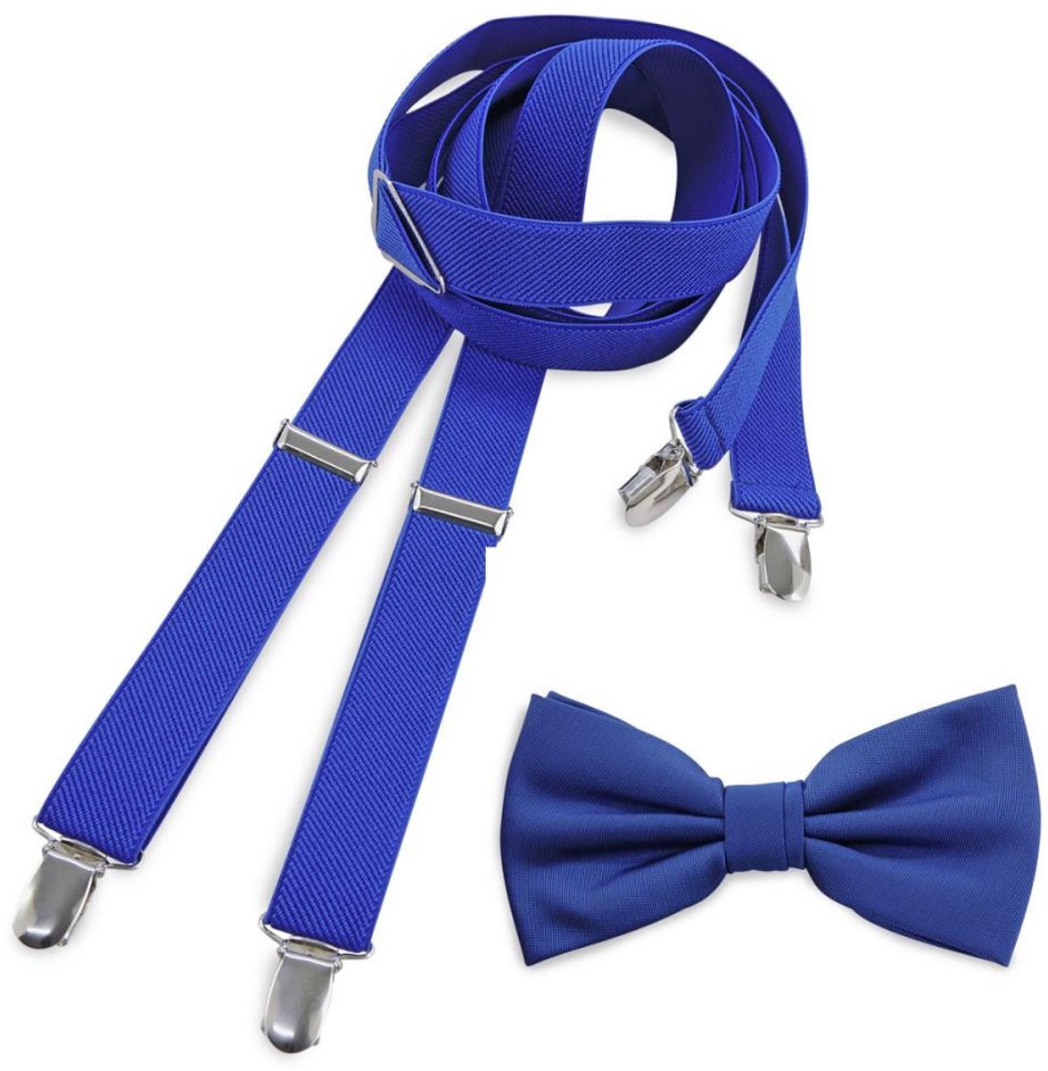 Baxter & Bow - Bretels & Vlinderdas Set Heren Kobalt – Smalle bretels met vlinderdas - kobaltblauw