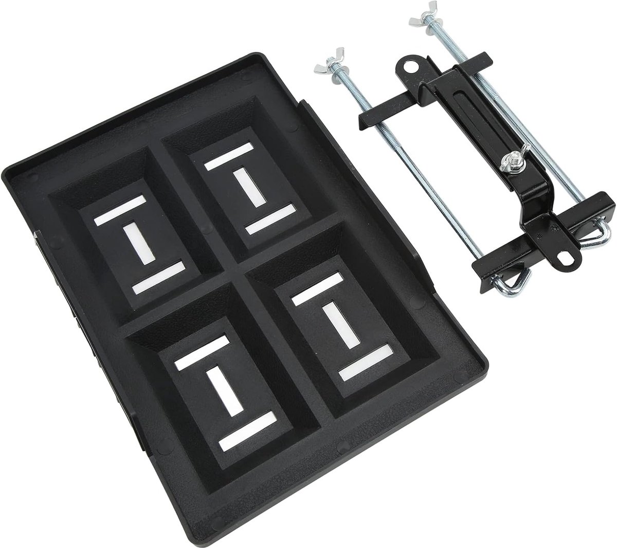 Batterijbeugelset - Batterijhouder - Auto Accu Opslag - Stevige ABS Constructie - 36 x 20 x 9 cm - Zwart