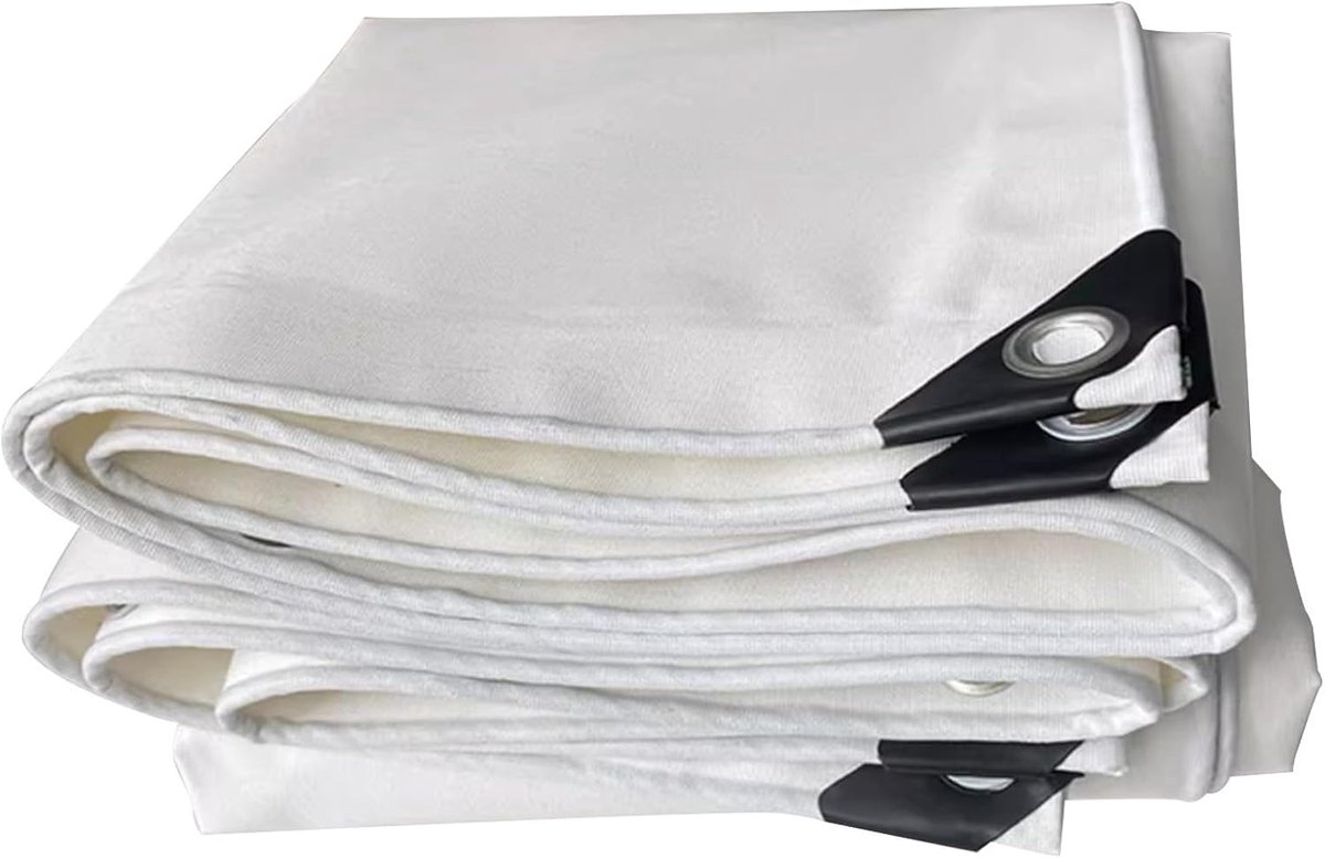 Afdekzeil Canvas - Zeildoek Beschermhoes - Buiten Beschermen - 100% Waterdicht - 1.6x4m - Wit