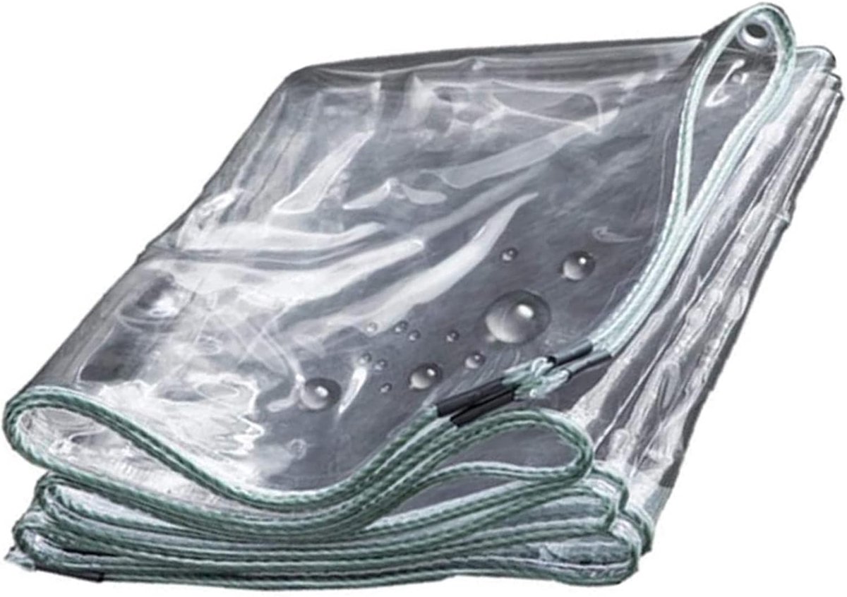 Dekzeil Helder Buiten - Waterdicht Zeildoek Plastic Beschermzeil - Terrassen Beschermen - Scheurvast Transparant PVC - 2.5x2.5m - Doorzichtig
