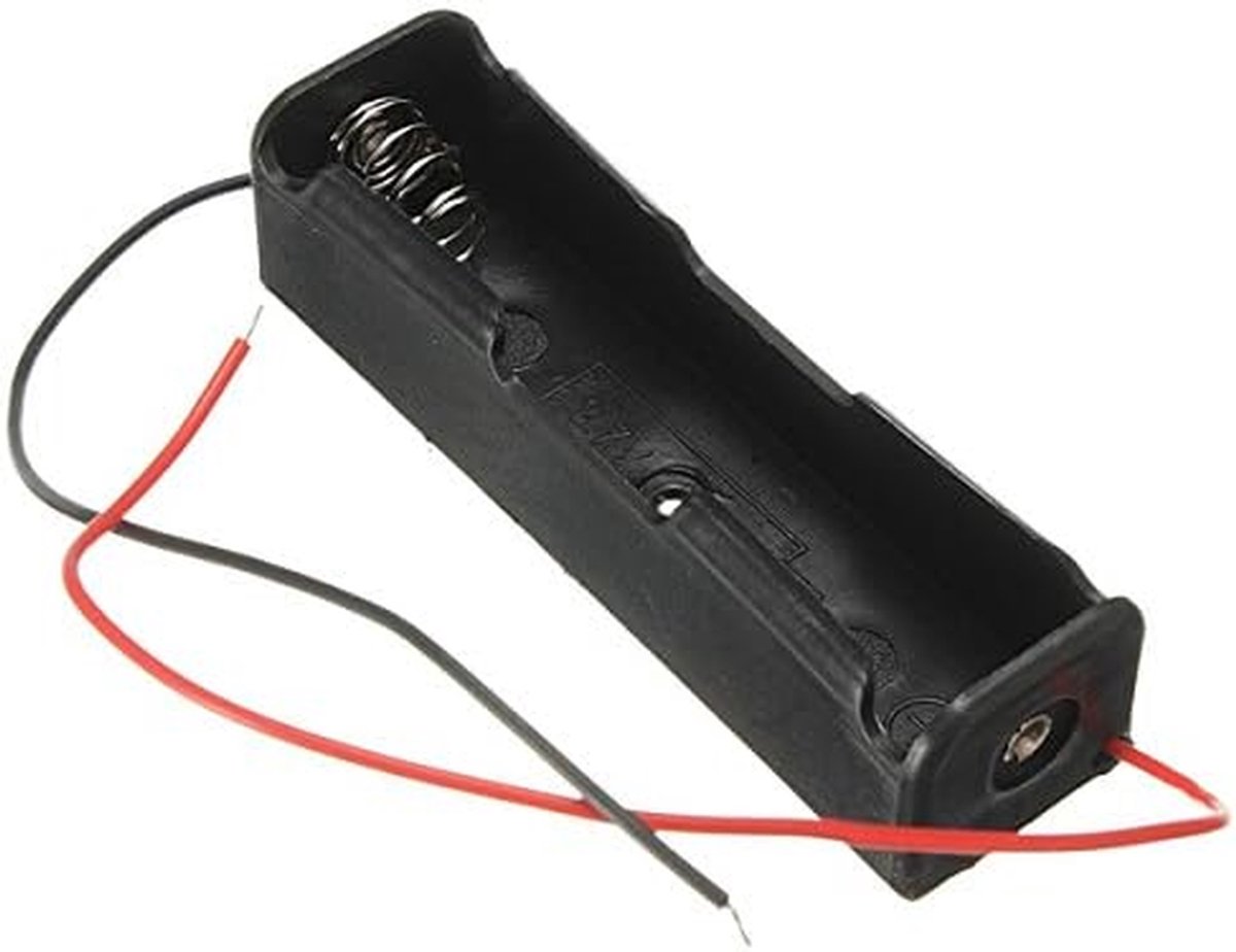 Batterij Houder - Accu Case - Batterijen Organiseren - Voor 18650 Accu - 75 x 21 x 21 mm - Zwart