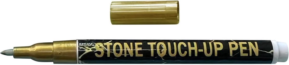 Retouchestift voor steen - Reparatiemarker waterdicht - Grafsteen onderhoud - Sneldrogend anti-verkleuring - 16 cm lengte - Goud