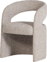 WOOOD Lanor Eetkamerstoel Grove - Bouclé - Naturel - 76x58x57