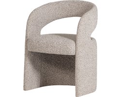 WOOOD Lanor Eetkamerstoel Grove - Bouclé - Naturel - 76x58x57