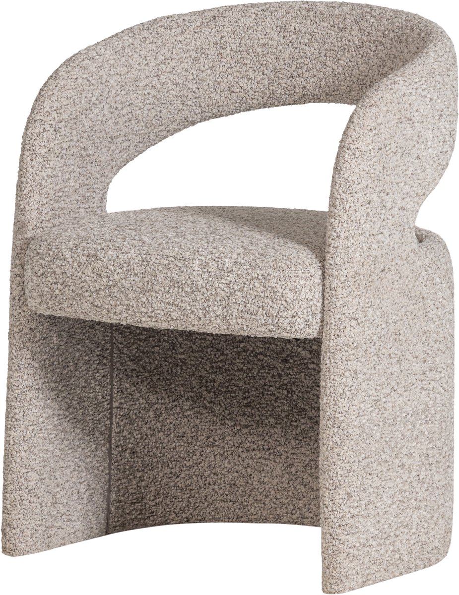 WOOOD Lanor Eetkamerstoel Grove - Bouclé - Naturel - 76x58x57