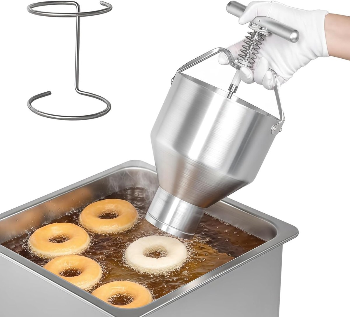 Deeg Dispenser - Beslag Machine - Zelf Gebak Maken - 6 Dikte Instellingen - 3 Liter Capaciteit - Zilver