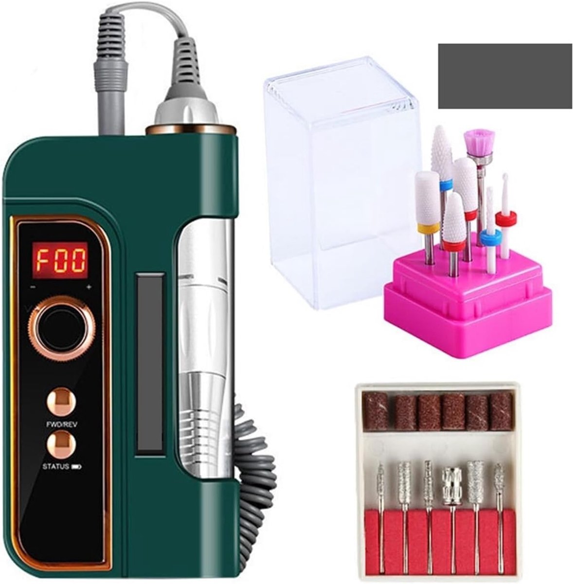 Nagelmachine - Elektrische frees - Nagels Vormgeven - 35000 RPM - 10 uur gebruik - Groen