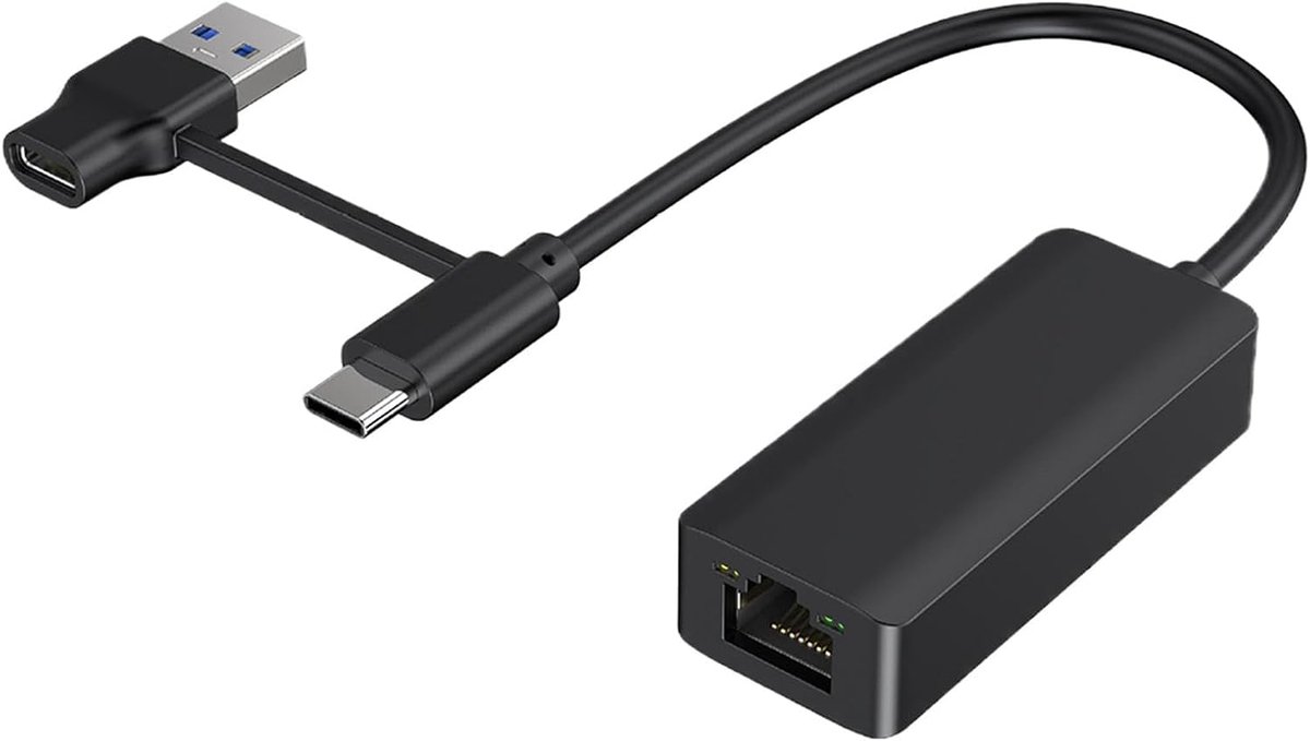 Netwerk Adapter - LAN Converter - Stabiel Internet - Plug en Play - 12.7 Inch - Zwart