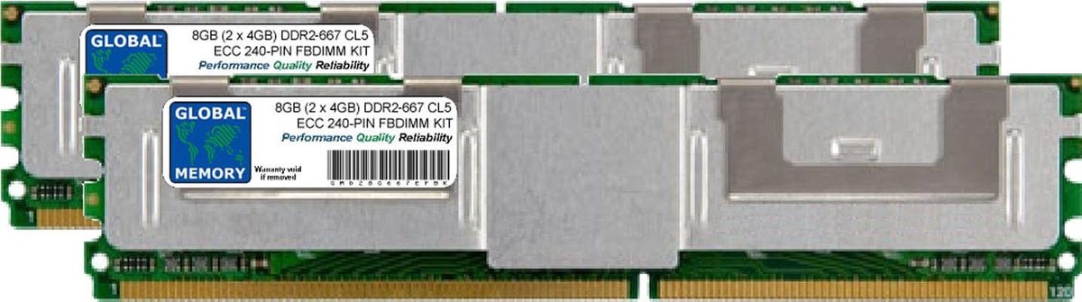 Geheugen RAM Kit - Werkgeheugen Geheugenmodule - Computer Upgrade - Volledig Gebufferd - 8GB Kit (2x4GB) - N.v.t.