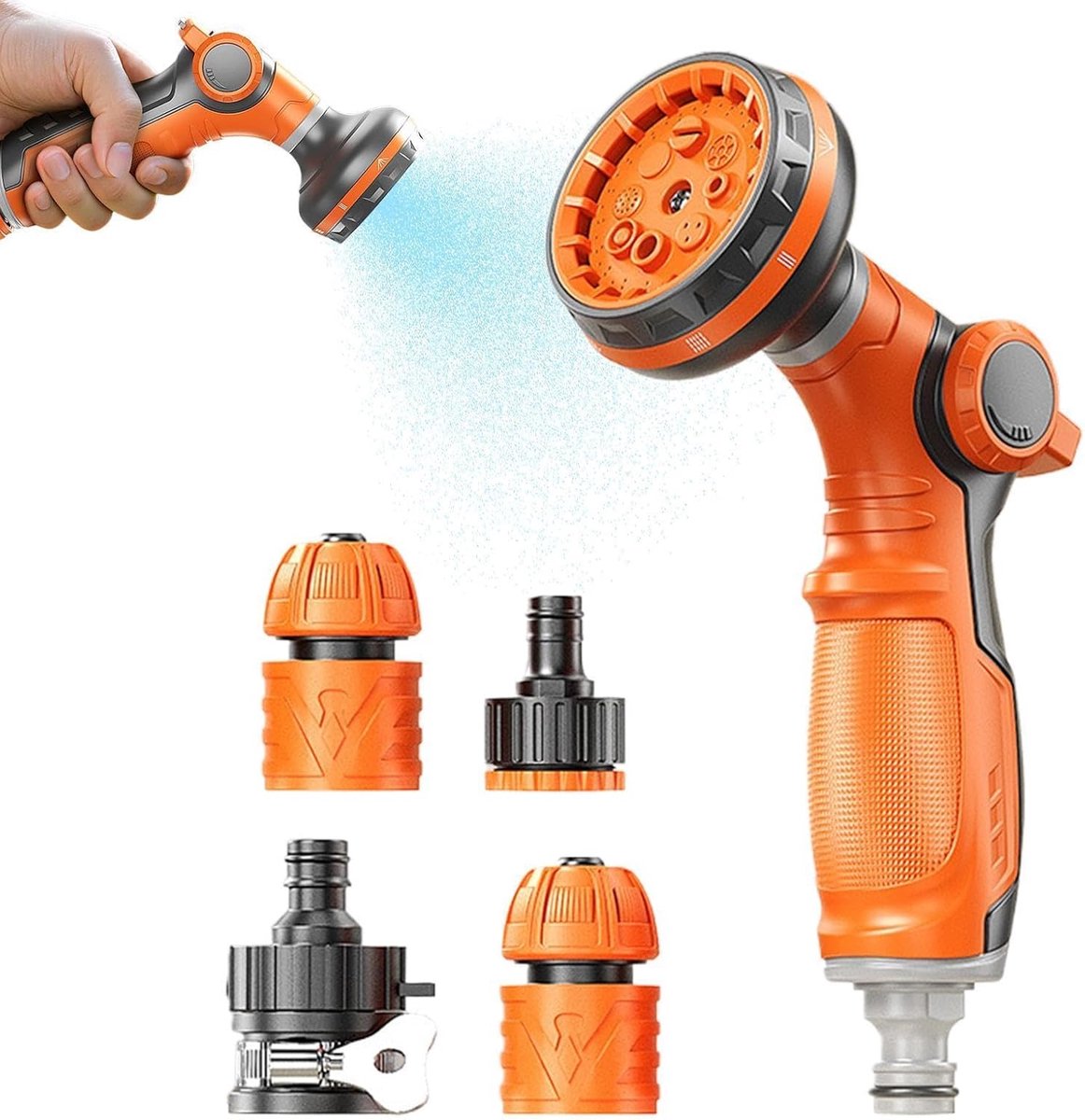 Tuinspuit - Watersproeier Slang - Auto Wassen - 8 Waterstanden - 236 x 234 x 68 cm - Zwart Geel