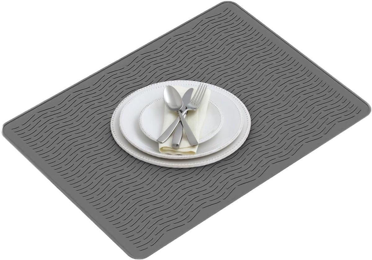 Fornuisbeschermer Mat Kookplaat Cover Keuken Organisatie Hittebestendig Siliconen 70 x 50 cm Grijs