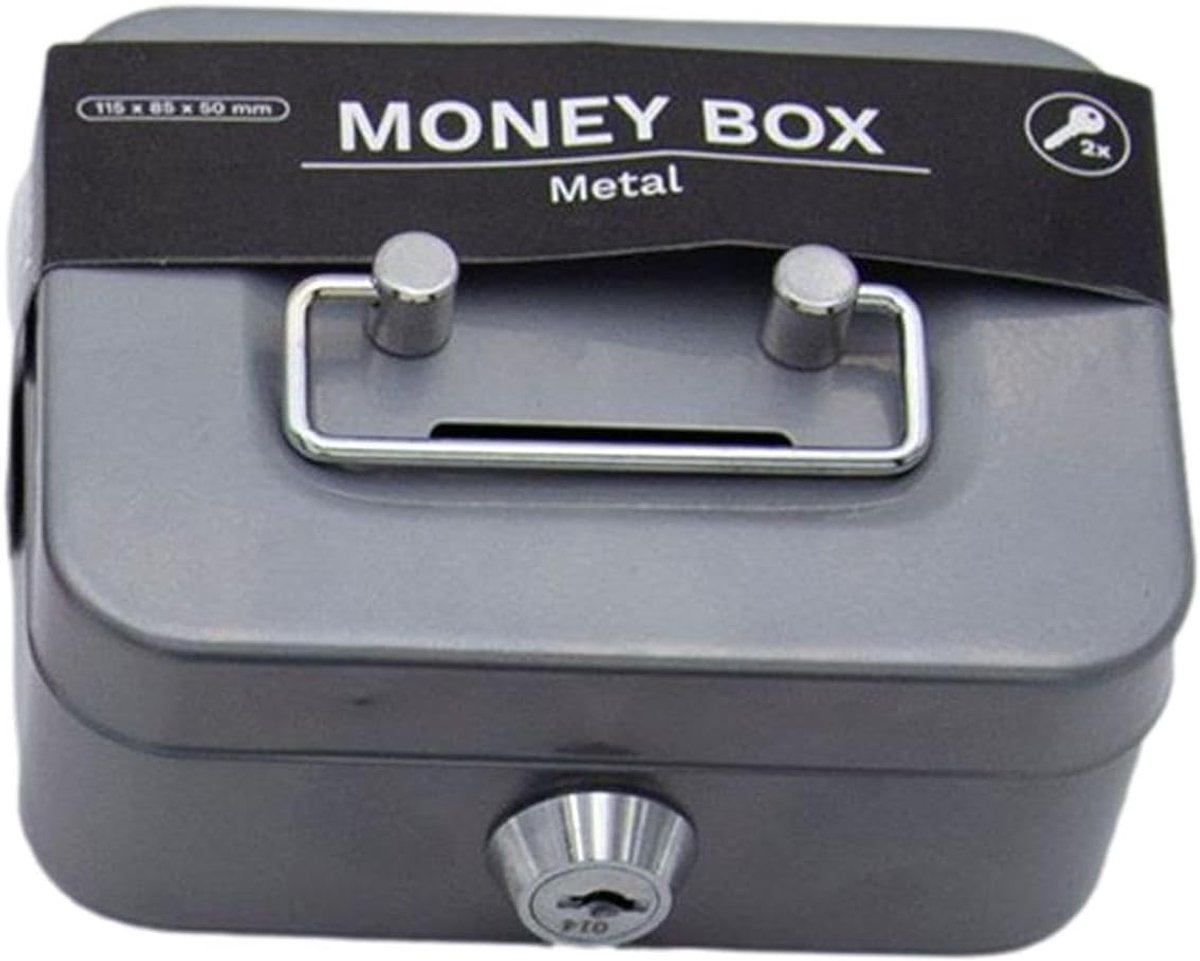 Metalen Spaarpot - Kluisje Geld - Veilige Opslag - Sleutelvergrendeling - 115 cm - Grijs