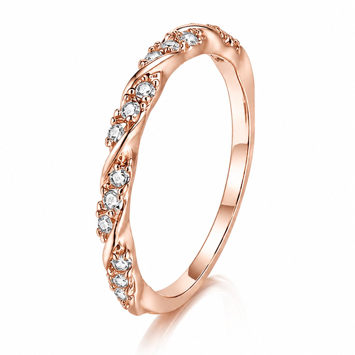 LGT JWLS - Dames ring - Rosé|Wit Metaal - Zirkonia