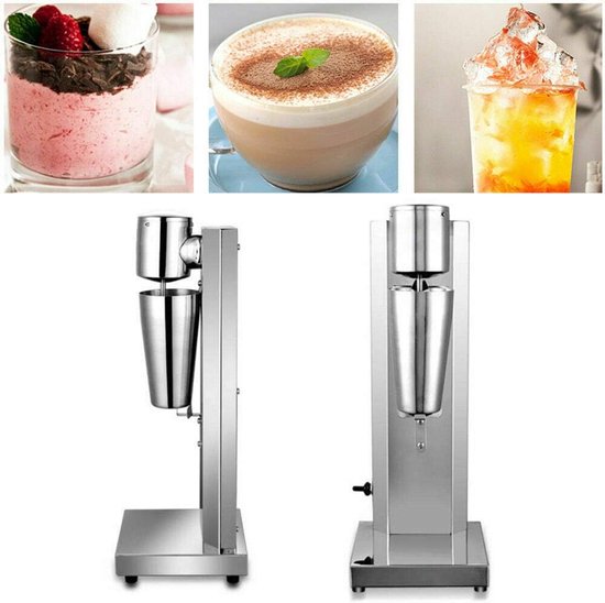 Milkshake Mixer - Drank Mixer - Dranken Maken - Dubbele Mengas - 650 ml - Zilver — afbeelding 3