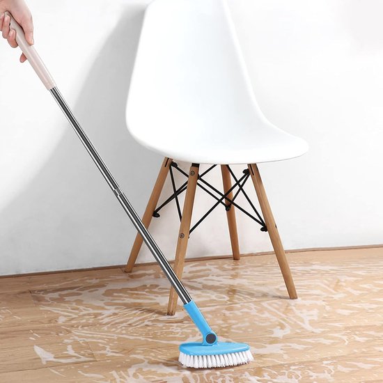 Vloer Schrobborstel - Reinigingsborstel Keuken - Badkamer Schoonmaken - 180 Graden Draaibaar - 90 cm Lange Steel - Lichtblauw — afbeelding 5