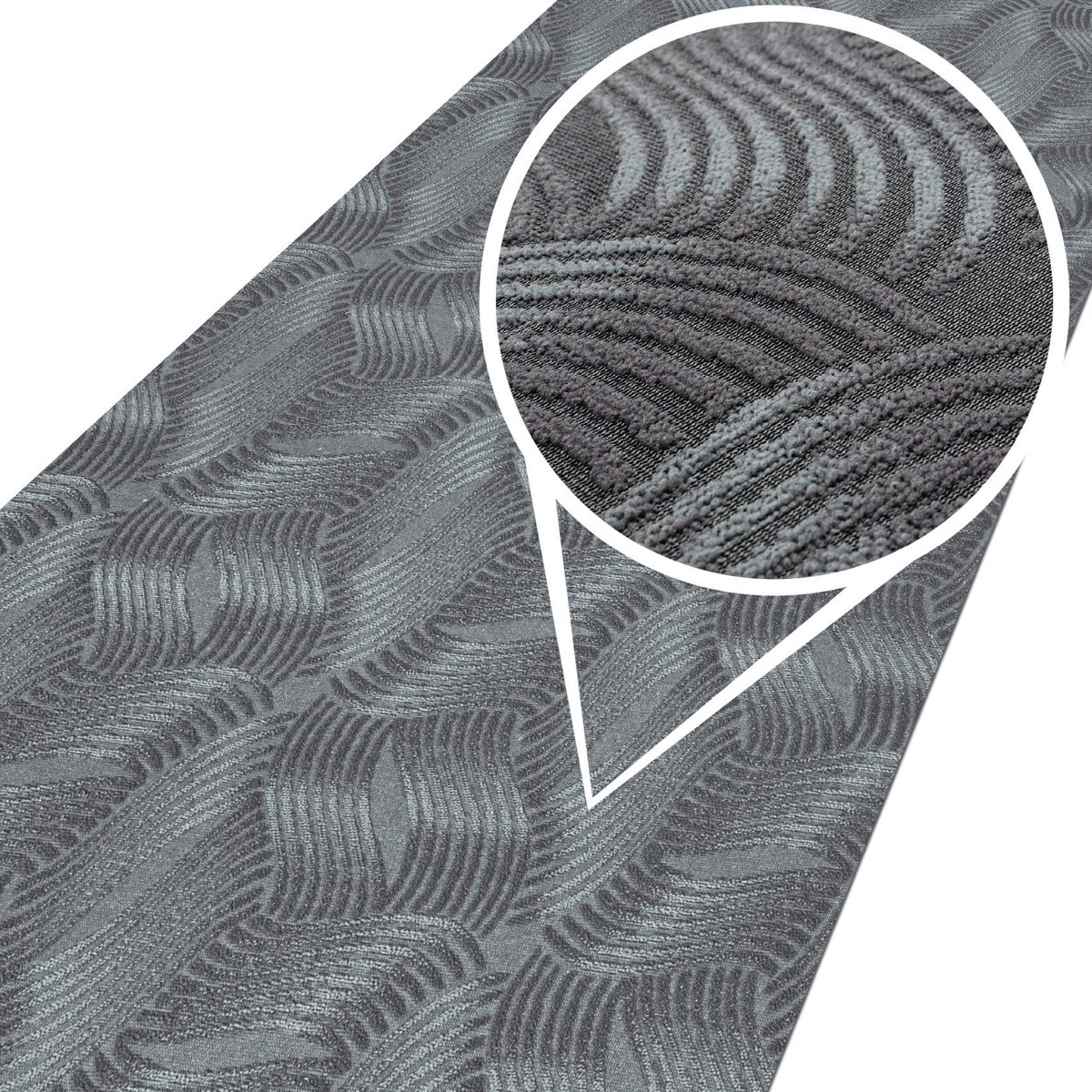 ANRO Tapijtloper Julianna Grijs 350x100cm – Velours Gangloper Antislip Keukenloper Hal Op Maat