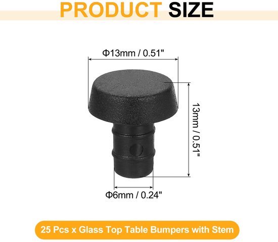 25 Stuks Glazen Tafelstoppers met Stang Zwart — afbeelding 5