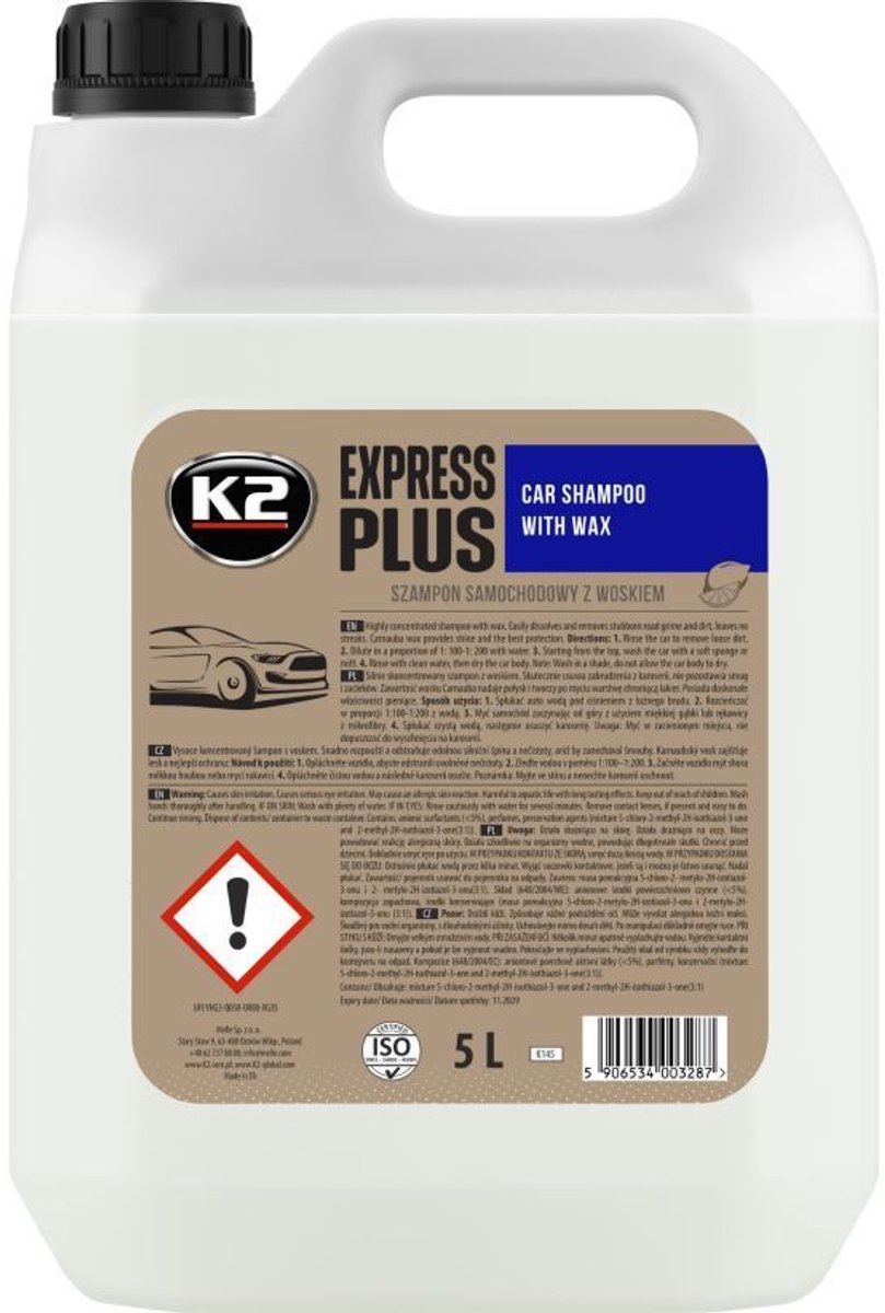 K2 Express Shampoo Myje I Woskuje 5 L