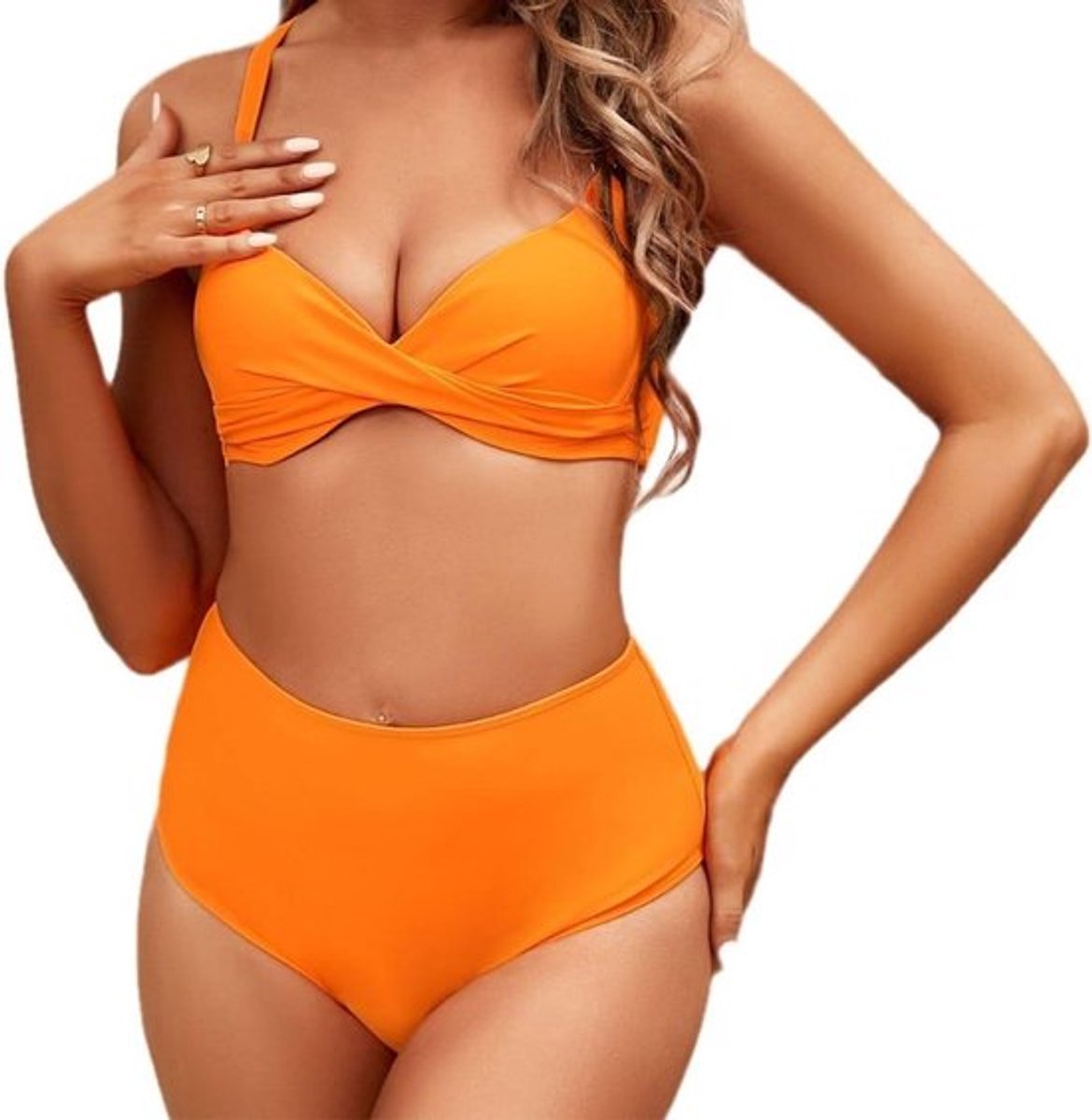 Effen damesbikini met kruis vooraan, verstelbare rugband, achterloos, voor strandvakantie, huwelijksreis, poolparty - zwart - sexy - geschikt voor vrouwen.