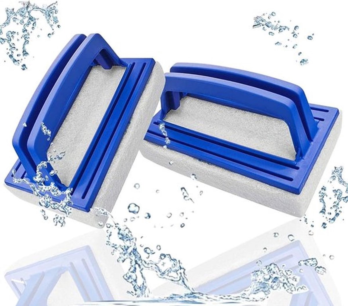 Set van 2 sponge wandborstels voor zwembadreiniging - geschikt voor zwemlijnen, spa's, whirlpools - visbekken schoonmaakgereedschap