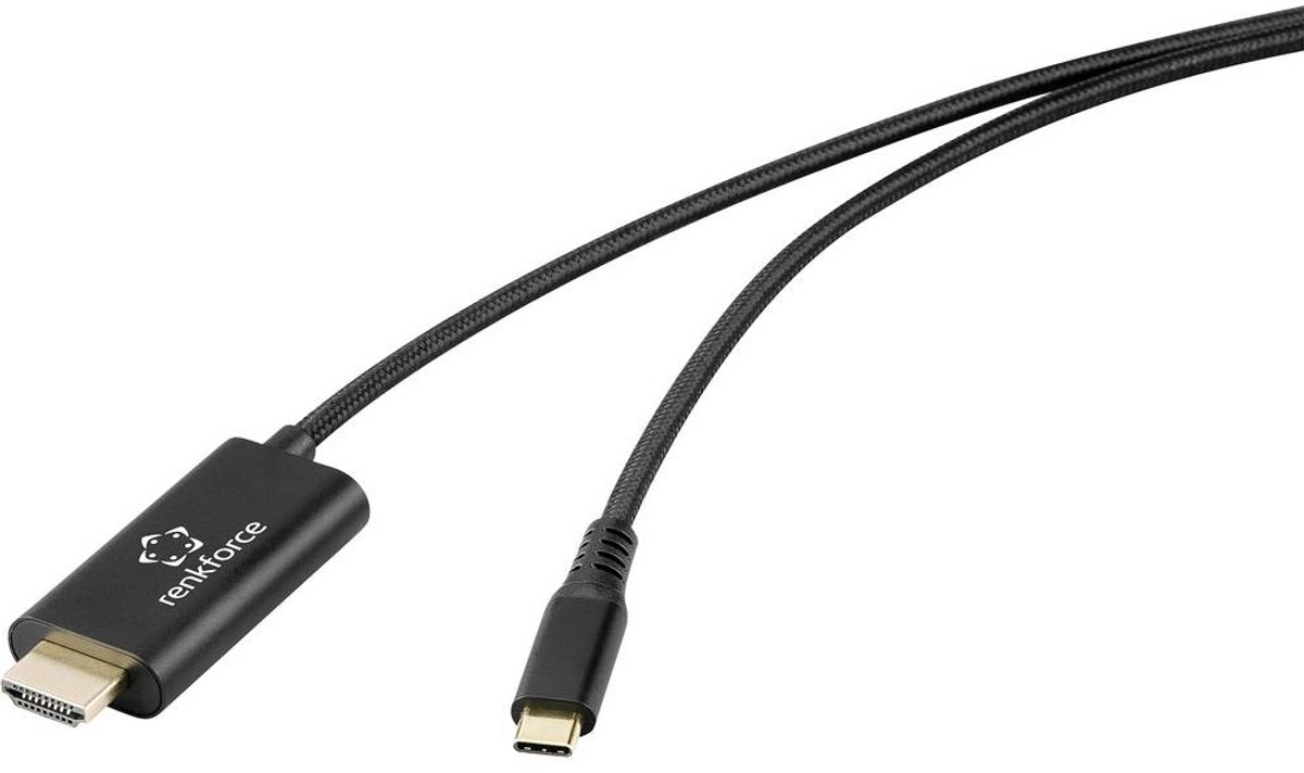Renkforce RF-7116130 USB-C-displaykabel USB-C / HDMI Aansluitkabel USB-C stekker, HDMI-A-stekker, USB-C bus 2.00 m Zwar