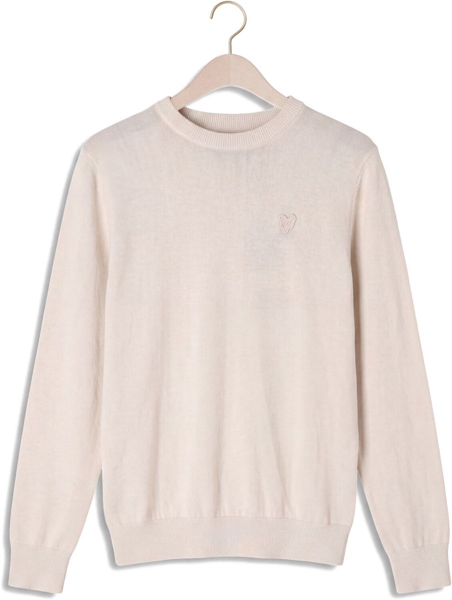 Lyle & Scott Knitted Tonal Eagle Crew Neck Jumper Truien & Vesten Jongens - Sweater - Hoodie - Vest- Beige - Maat 140/146