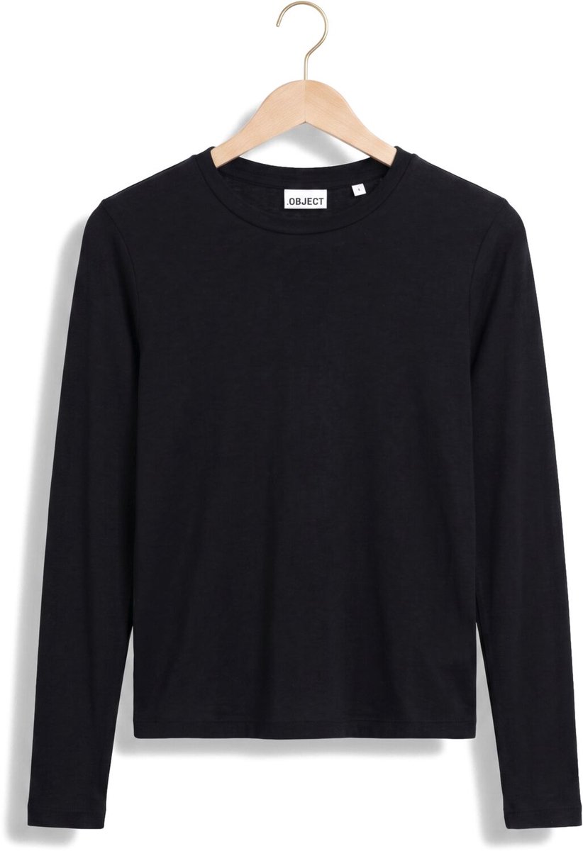 Object Objalma Ls Re Top Noos Tops & T-shirts Dames - Shirt - Zwart - Maat L