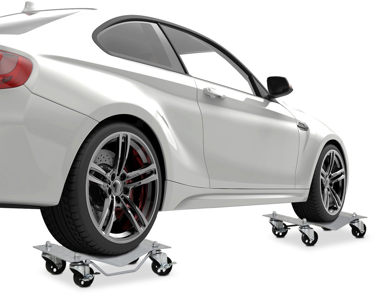 COVREO Garagekrik 40,5x30x13,5 cm grijs staal, voor auto en werkplaats