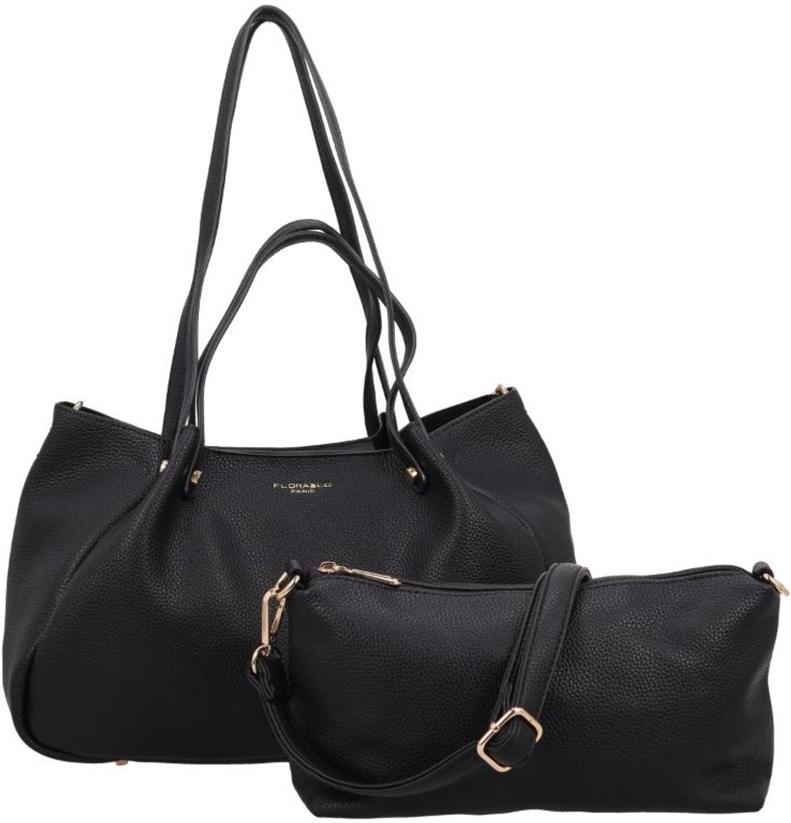 Flora & Co Joey Large Handtas Dames - Imitatieleer - Zwart