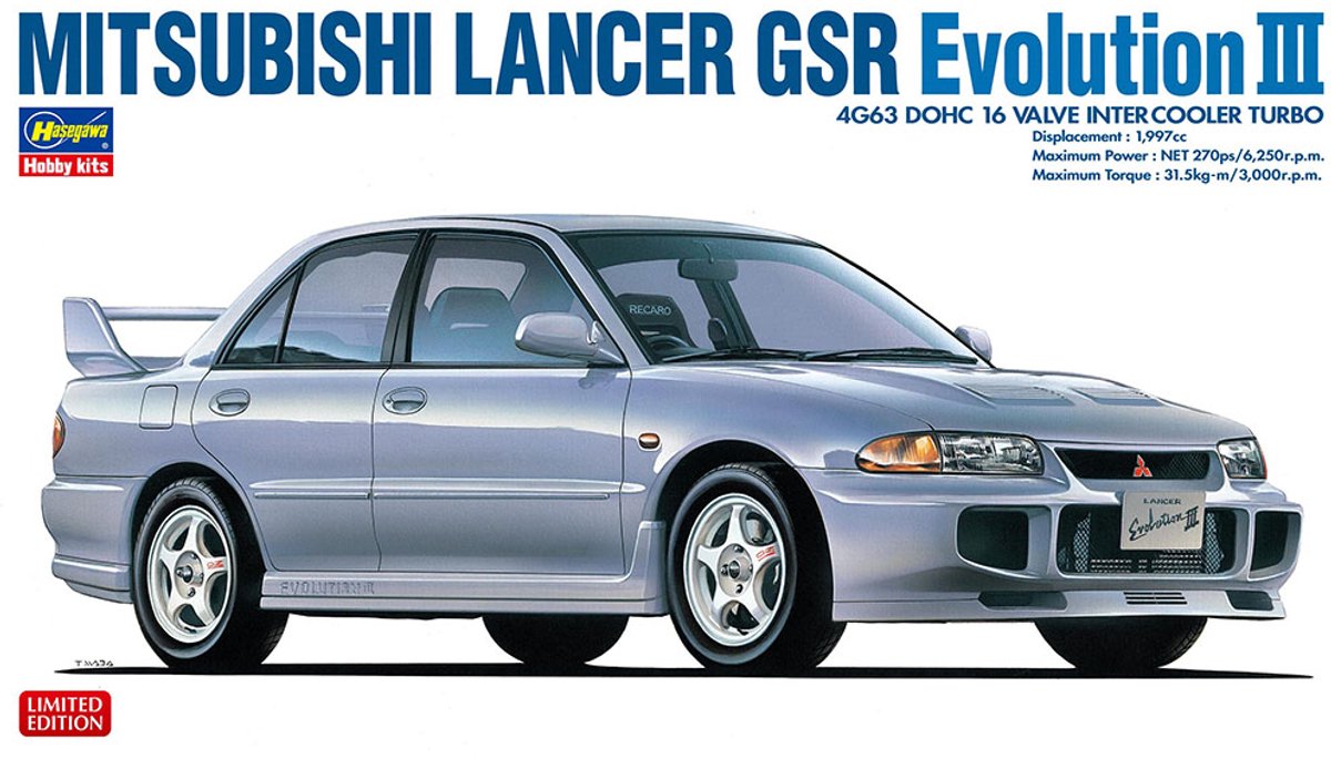 Hasegawa Modelbouwpakket Auto - 20708 Mitsubishi Lancer GSR Evolution III - Auto Plastic - 1:24 - Modelbouw