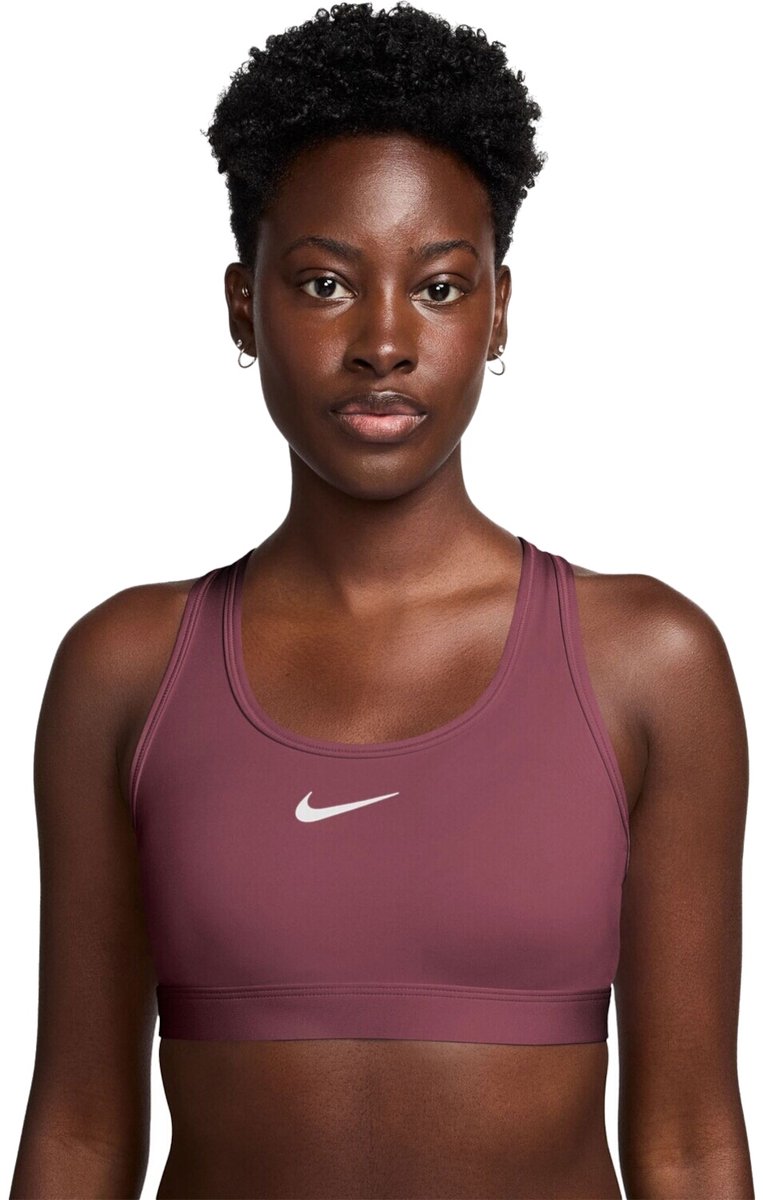 Nike Swoosh Medium Support Sport-bh Dx6821-654 - Kleur Rood - Maat L