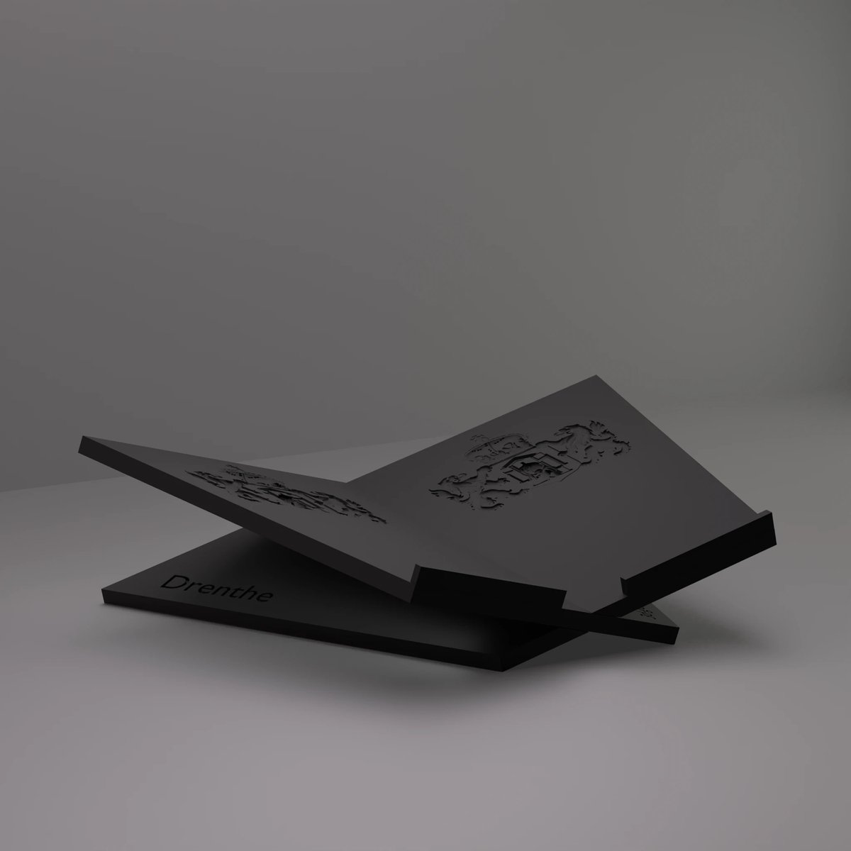 3d-gezellig Grote Boekenstandaard Drenthe - Boekensteun - Boekenhouder - Book Holder - 46*31*12 cm - Zwart - 100% gerecycled PLA (bioplastic)