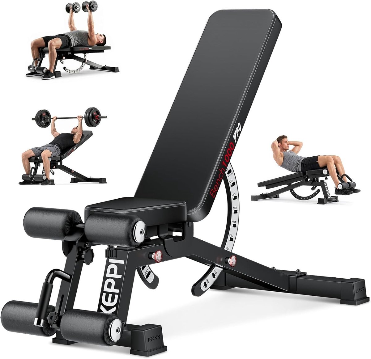 Verstelbare Halterbank - Zwart - Heavy-Duty Stalen Frame - Voor Thuisfitness en Krachttraining