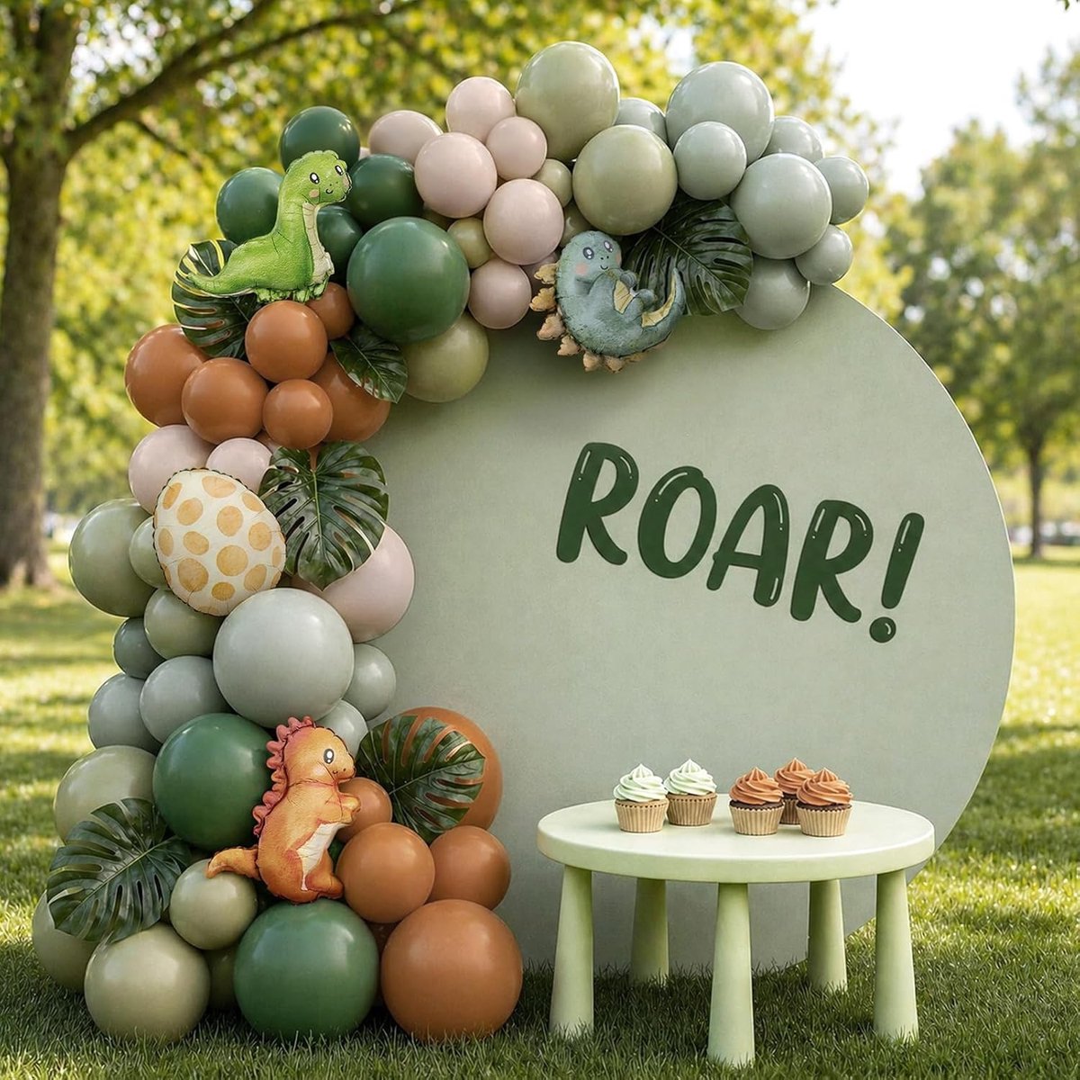 Ballonnenboog Kit - Wit - 87 Stuks - Dinosaurus Verjaardagsdecoraties - Voor Jongens en Meisjes