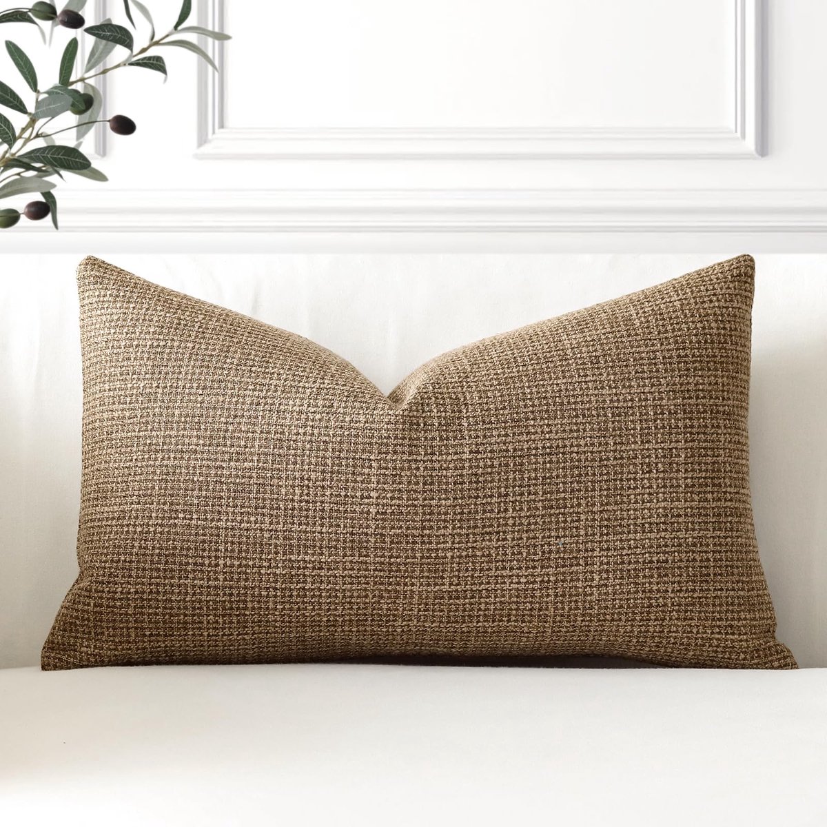 Set van 1 Kussenhoes Eenkleurig 40x60 cm voor Sofa en Slaapkamer, Bruin
