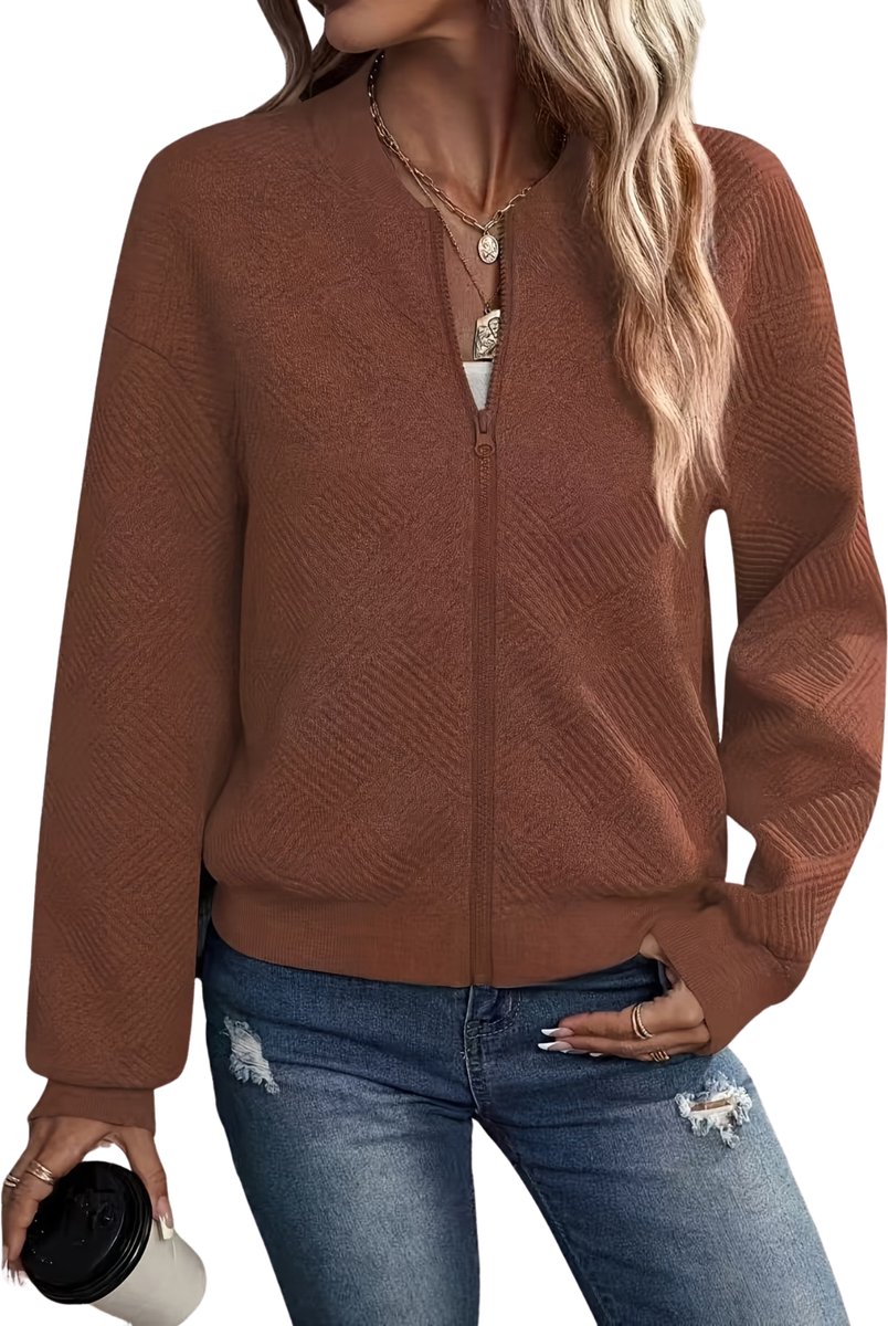 Currero Zomerjas Dames Tussenjas Zomerjack Volwassenen Windjack Windbreaker Outdoor Donkerbruin