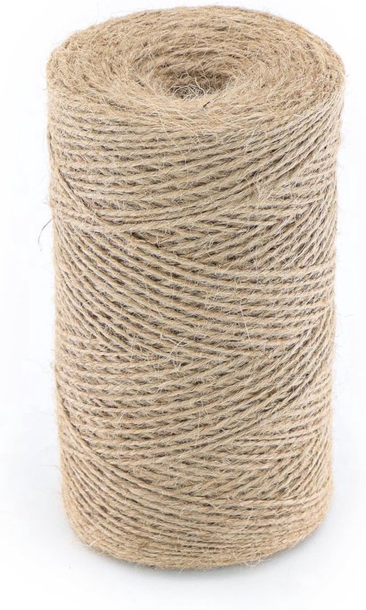 Jute koord - 1,5 mm x 400 m - Scheurvast - Geschikt voor cadeauverpakking - Knutselen en licht tuinieren - Bruin
