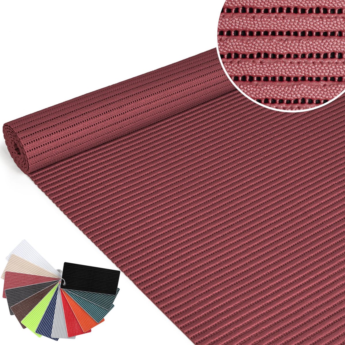 ANRO Badmat Bordeauxrood 65x100cm Antislip Douchemat Afwasbaar Sneldrogend